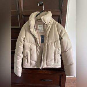 Abercrombie and Fitch short leather puffer.